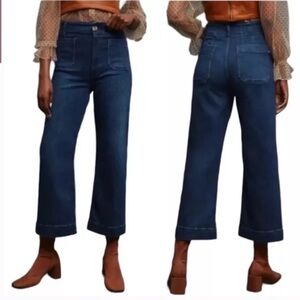 Anthropologie Pilcro the wide leg skipper dark wash jeans